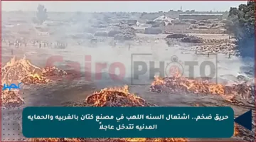 حريق ضخم.. اشتعال ألسنة اللهب في مصنع كتان بالغربية والحماية المدنية تتدخل عاجلاً